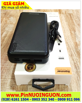 Hammer HQ7 (VỎ ĐEN), Pin sạc dự phòng Hammer HQ7 với dung lượng chuẩn 20 000mAh chính hãng |Bảo hành 01 năm